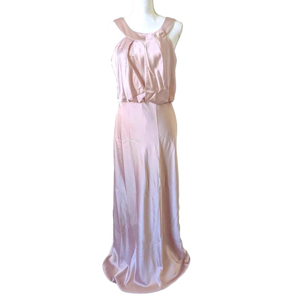 Calvin Klein Cocktail Satin Halter Blush Pink Dress Size 10